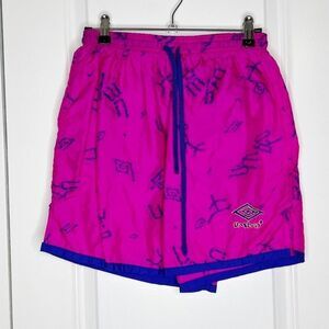 Vintage Umbro 90's pink and purple athletic shorts Size S